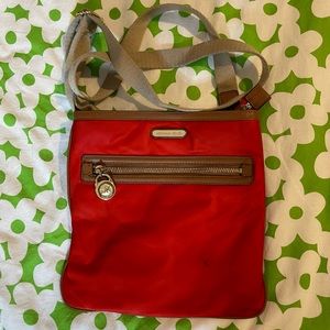 SOLD❌❌❌Michael Kors red and brown Crossbody bag😍
